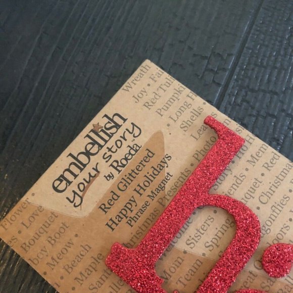 Happy Holidays Magnetic Door Sign Christmas Decor Decoration Glitter - Picture 4 of 9